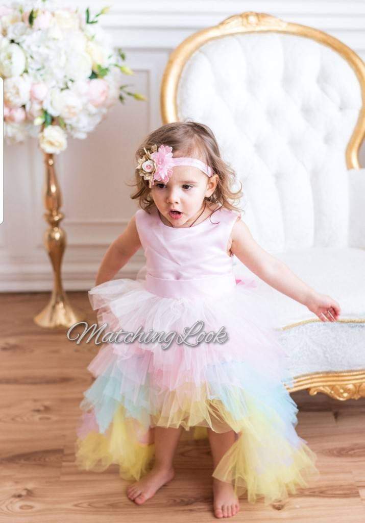 Pastel Rainbow Tutu Dress, Rainbow Unicorn Tutu Dress