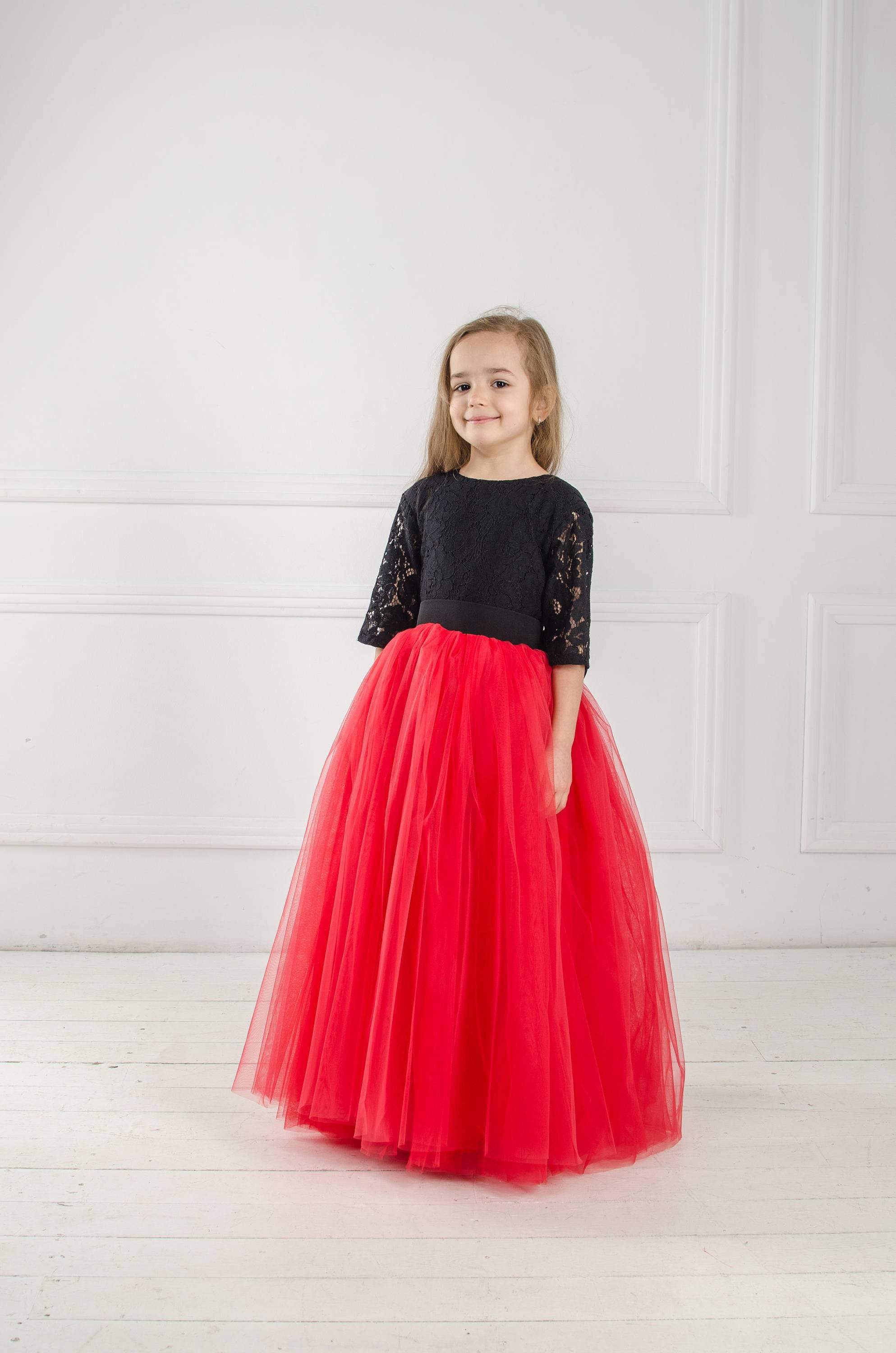 Shop Red and black tutu tulle dress for special occasion - tulle girl dress - Customizable and Made-to-Order Dresses Shop Red and black tutu tulle dress for special occasion - tulle girl dress - Customizable and Made-to-Order Dresses