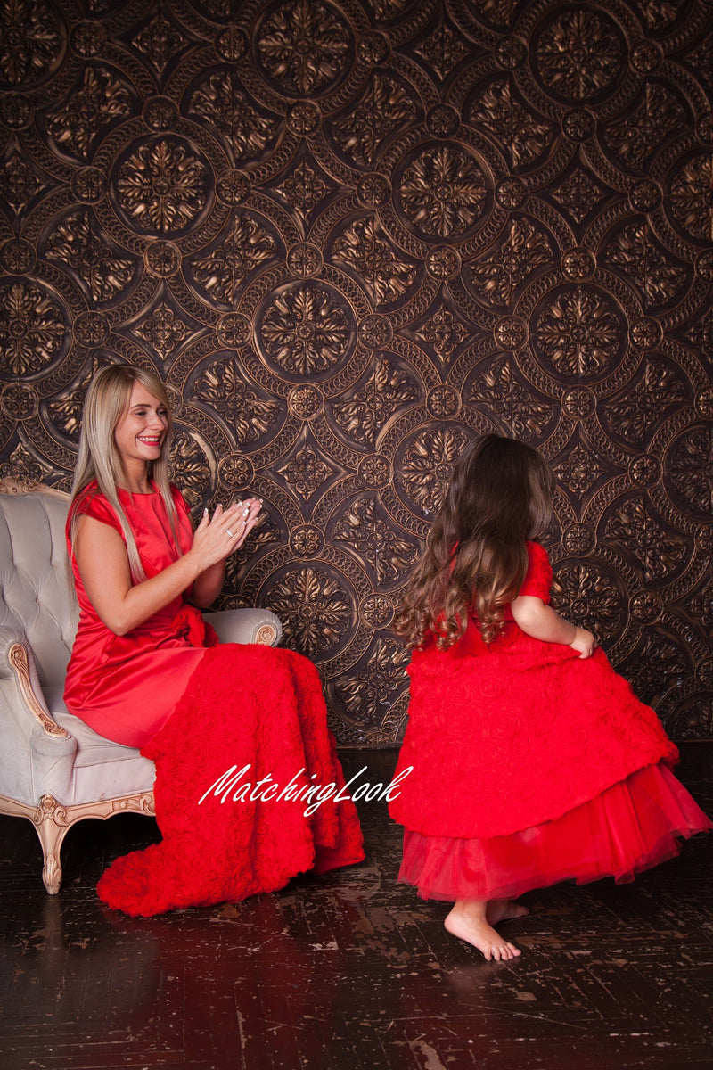 Red Mother Daughter Matching Dress, Mommy and Me Outfits, Matching Mother Daughter Outfits, Matching Mom Baby, Mother Daughter Christmas L / 67