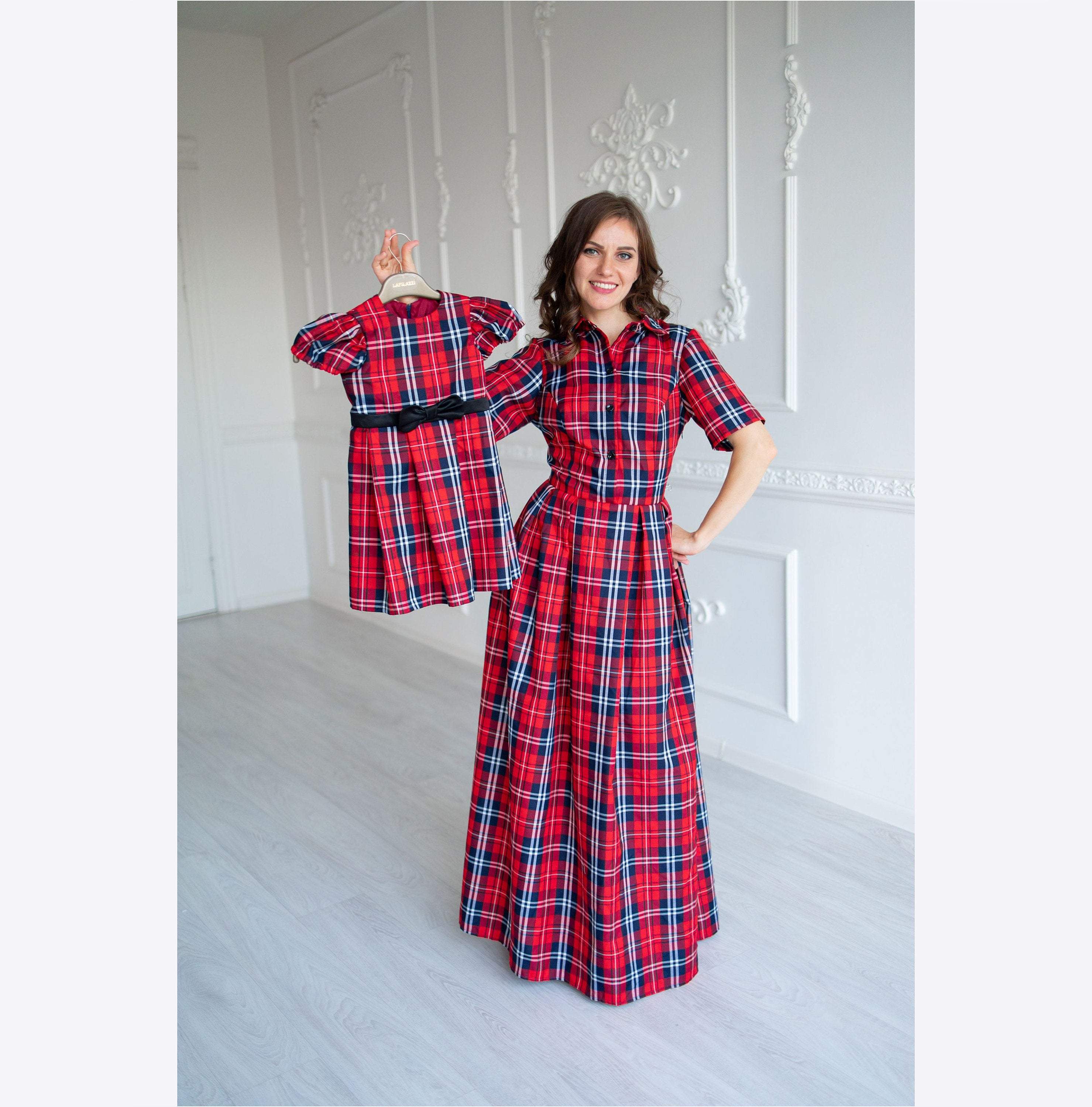 Shop Red Plaid Dress, Mommy And Me Outfit, Mother Daughter Matching Dress, Tartan Holiday Matching Dress, Photoshoot Dress, Red Tartan Dress - Shop Red Plaid Dress, Mommy And Me Outfit, Mother Daughter Matching Dress, Tartan Holiday Matching Dress, Photoshoot Dress, Red Tartan Dress -