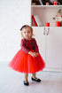 Red Plaid Tutu Dress, Girl Red Tutu Dress, Toddler Tartan Dress, Baby Girl Dress, Tulle Holiday Dress, Flower Girl Dress, 1st Birthday Dress