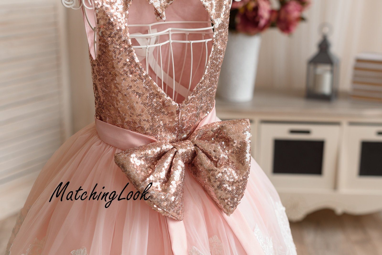 PROM DRESS ROSE GOLD CR822 - Fashion Club