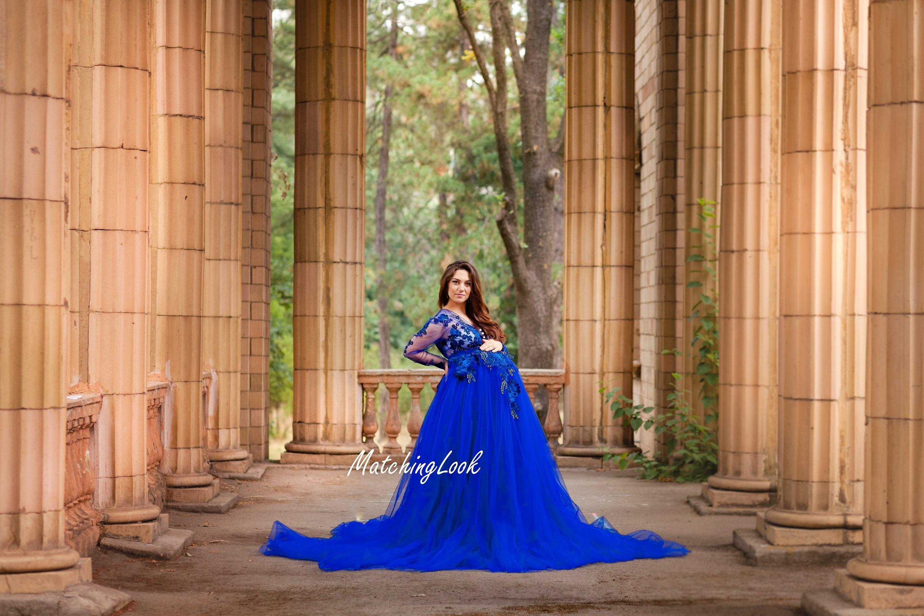 Shop Royal Blue Maternity Dress, Photo Prop Dress, Maternity Gown for Photo Shoot - Customizable and Made-to-Order Dresses M / Green Shop Royal Blue Maternity Dress, Photo Prop Dress, Maternity Gown for Photo Shoot - Customizable and Made-to-Order Dresses M / Green