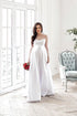 Sheila White Maternity wedding maxi dress