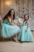 S/M and 4T/5 years Fit and flare mint tutu party matching dresses