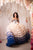 Tulle Tiered Wedding Dress, Couture Tulle Gown, Champagne and Blue Wedding Dress, Engagement Photoshoot Dress