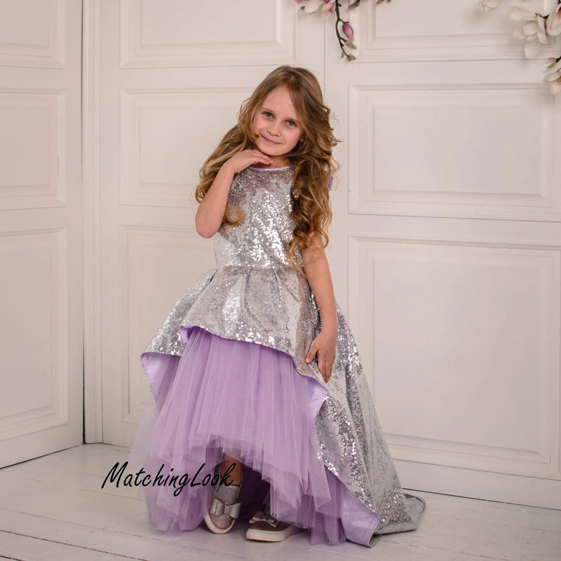 silver toddler dress Shop Unicorn birthday party dress - Lavender Silver Tutu sequin toddler dress