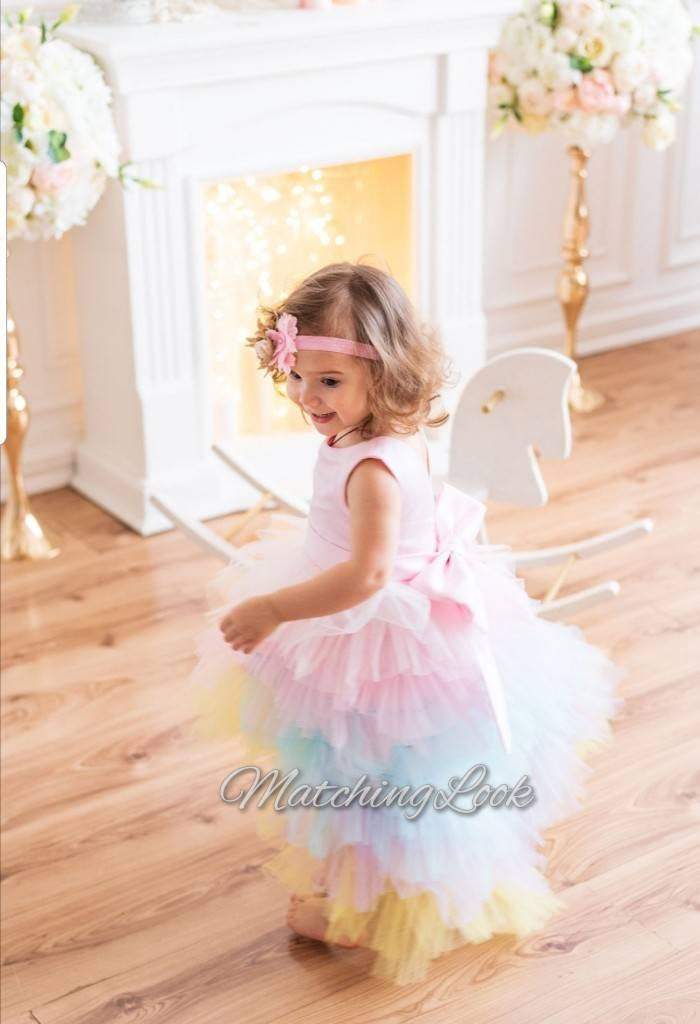 Unicorn birthday party girl tulle dress