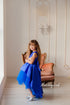 Wedding tutu tulle girl dress - Royal blue tutu special occasion dress - Flower girl tulle hi low dress