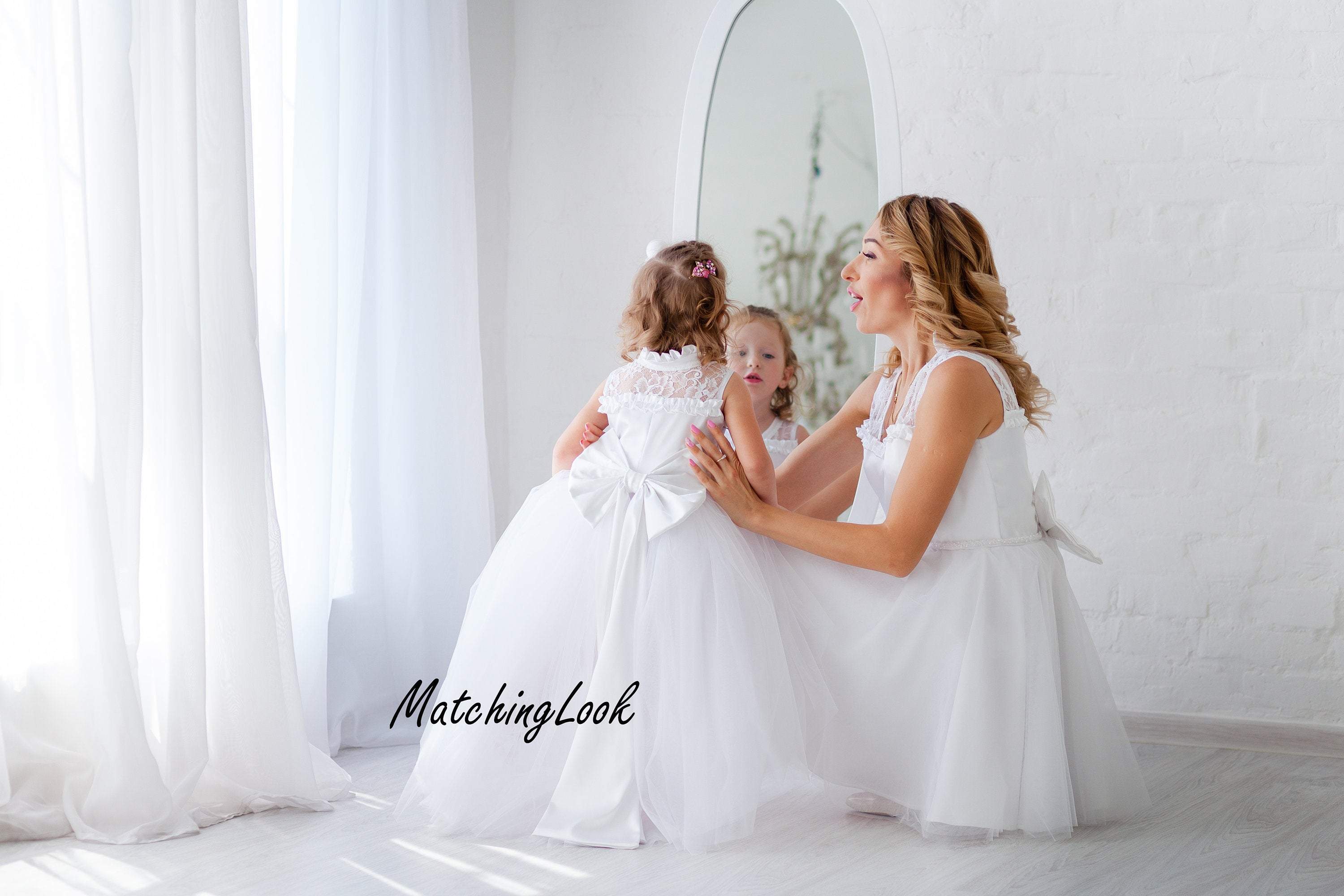 Matchinglook White Flower Girl Dress