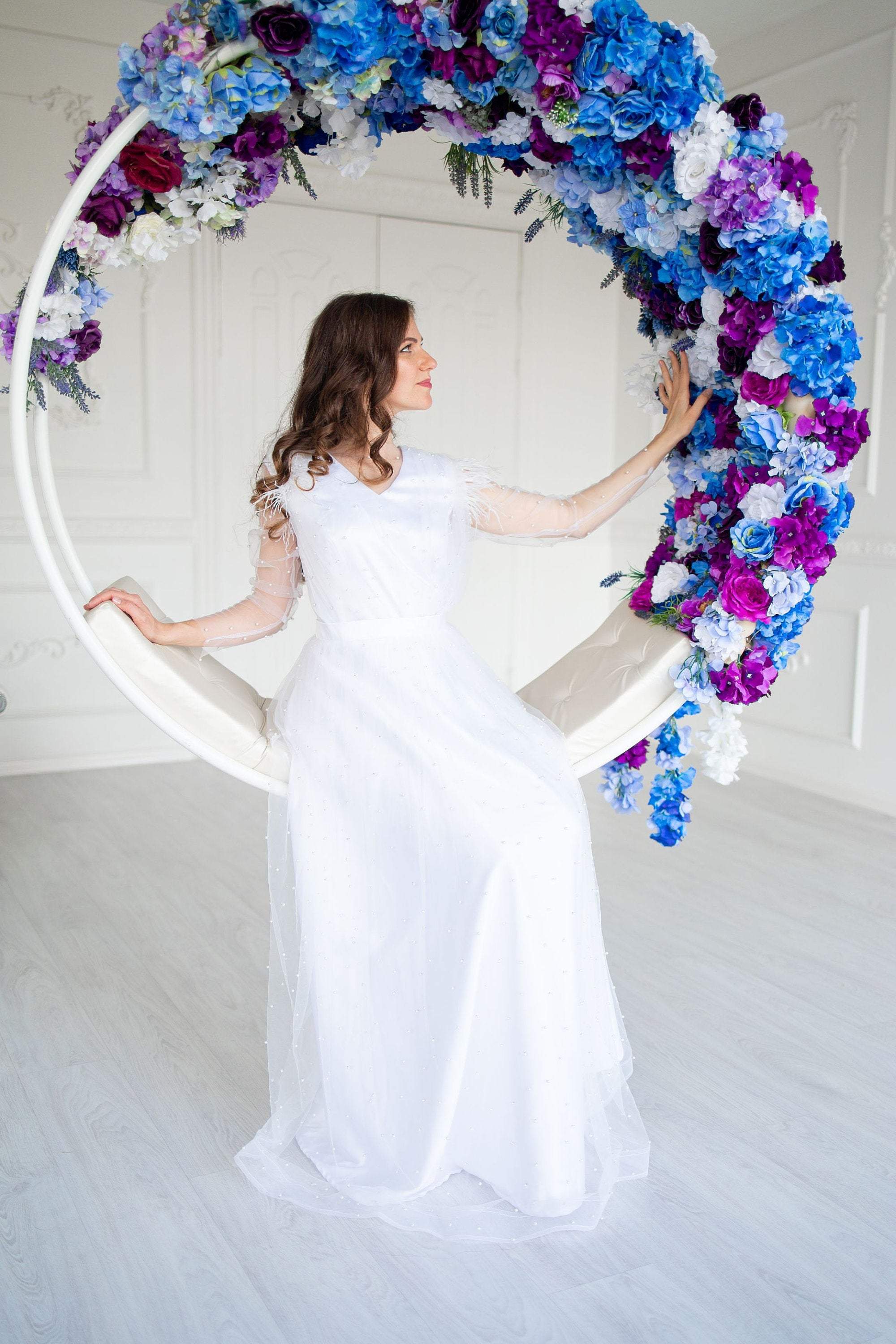 Shop White Maxi Dress, Tulle Gown, Dress With Pearls, A Line Dress, Minimalist Clothing, Elegant Long Sleeve Dress, Plus Size Clothing, V Neck - Shop White Maxi Dress, Tulle Gown, Dress With Pearls, A Line Dress, Minimalist Clothing, Elegant Long Sleeve Dress, Plus Size Clothing, V Neck -