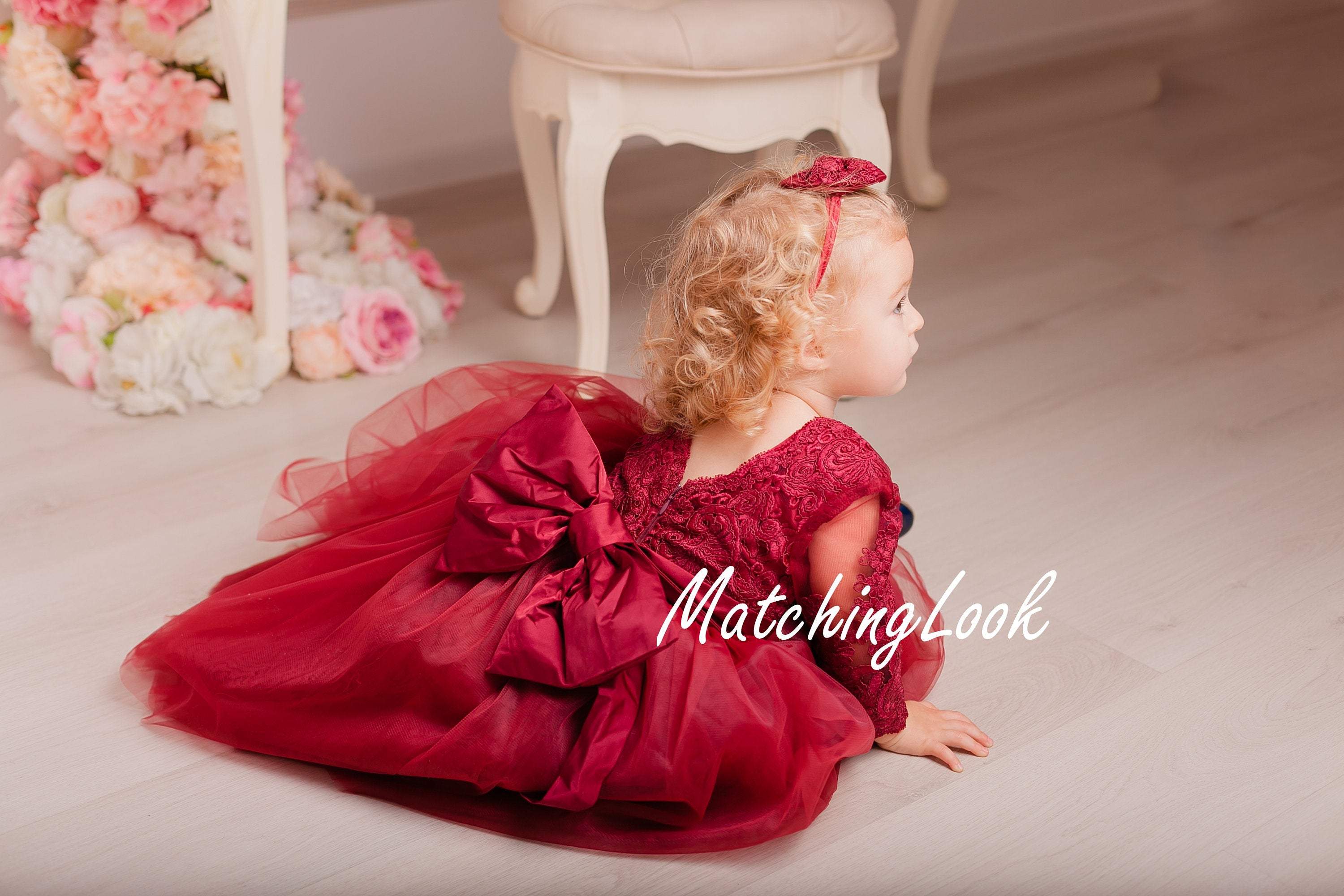 Wine red outlet baby dress