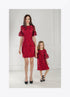 XS and 5 years Dark red Mommy and Me lace dresses - Ready to ship