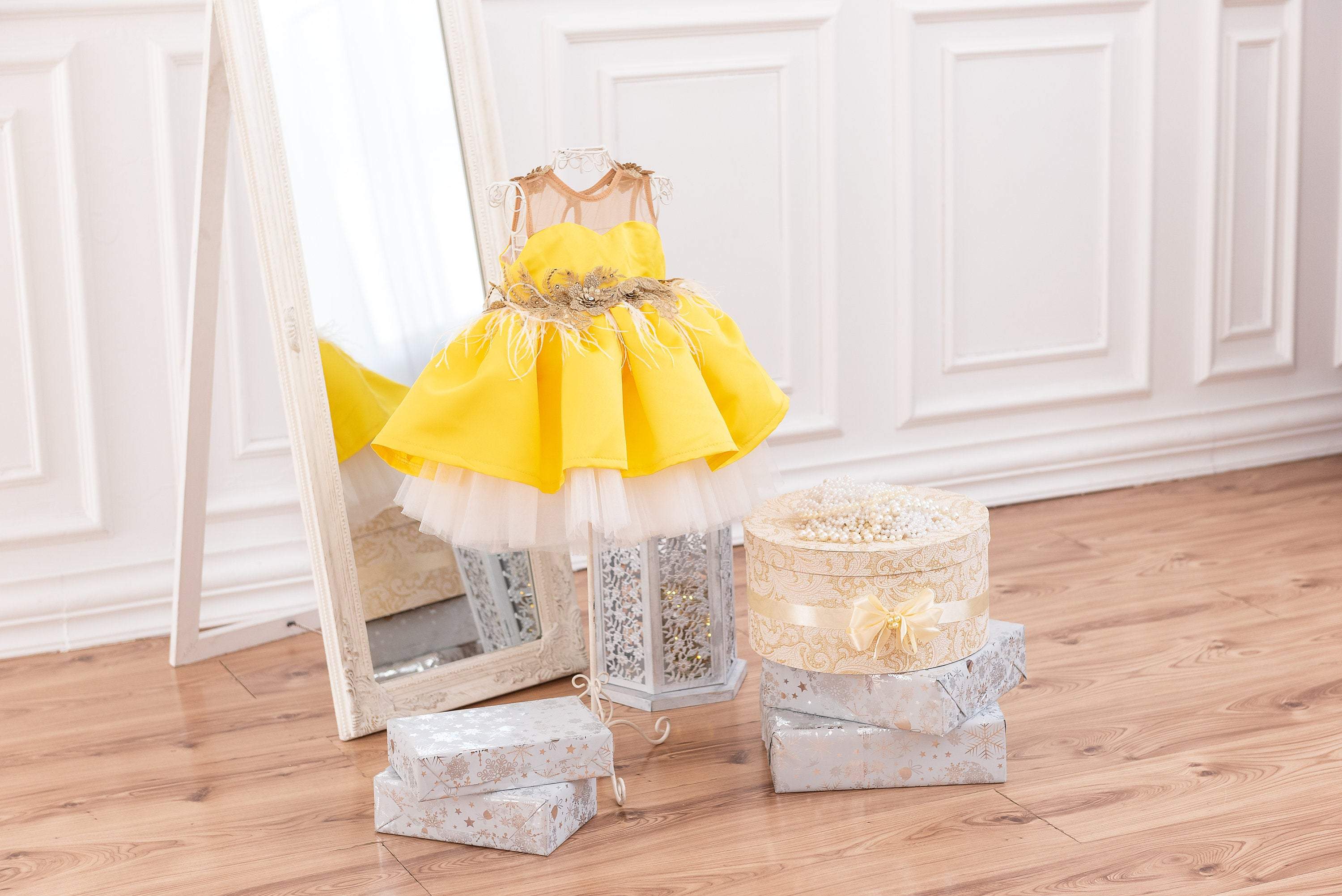 Tutu Outfit Baby Girl Gold Tutu Skirt Baby Girl Yellow Tutu Skirt