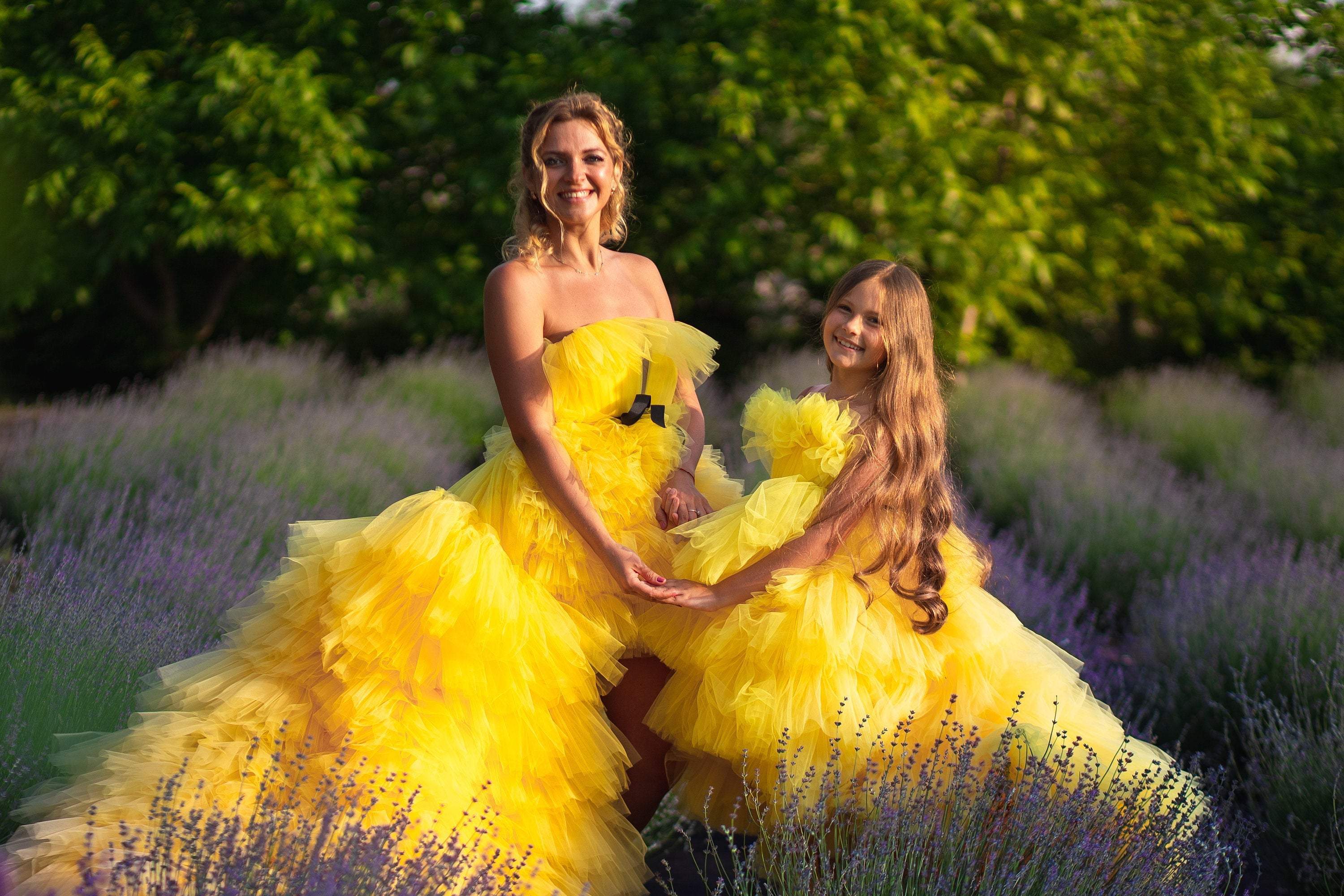 MatchingLook Yellow Tulle Boudoir Dress