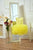 Yellow puffy princess knee length Tutu dress of lace and tulle - Matchinglook